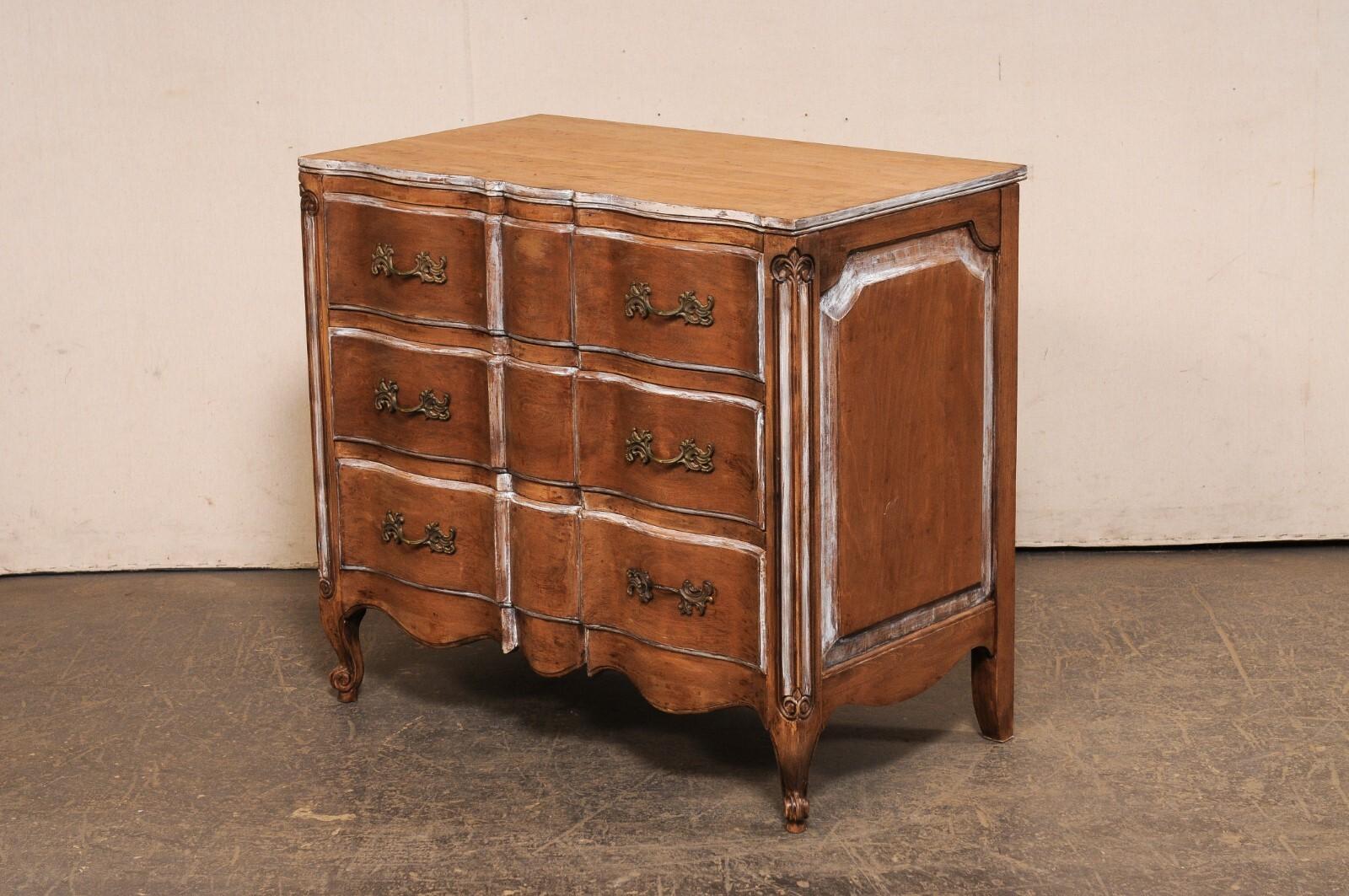Vintage Serpentine Commode w/Rococo Pulls For Sale 5
