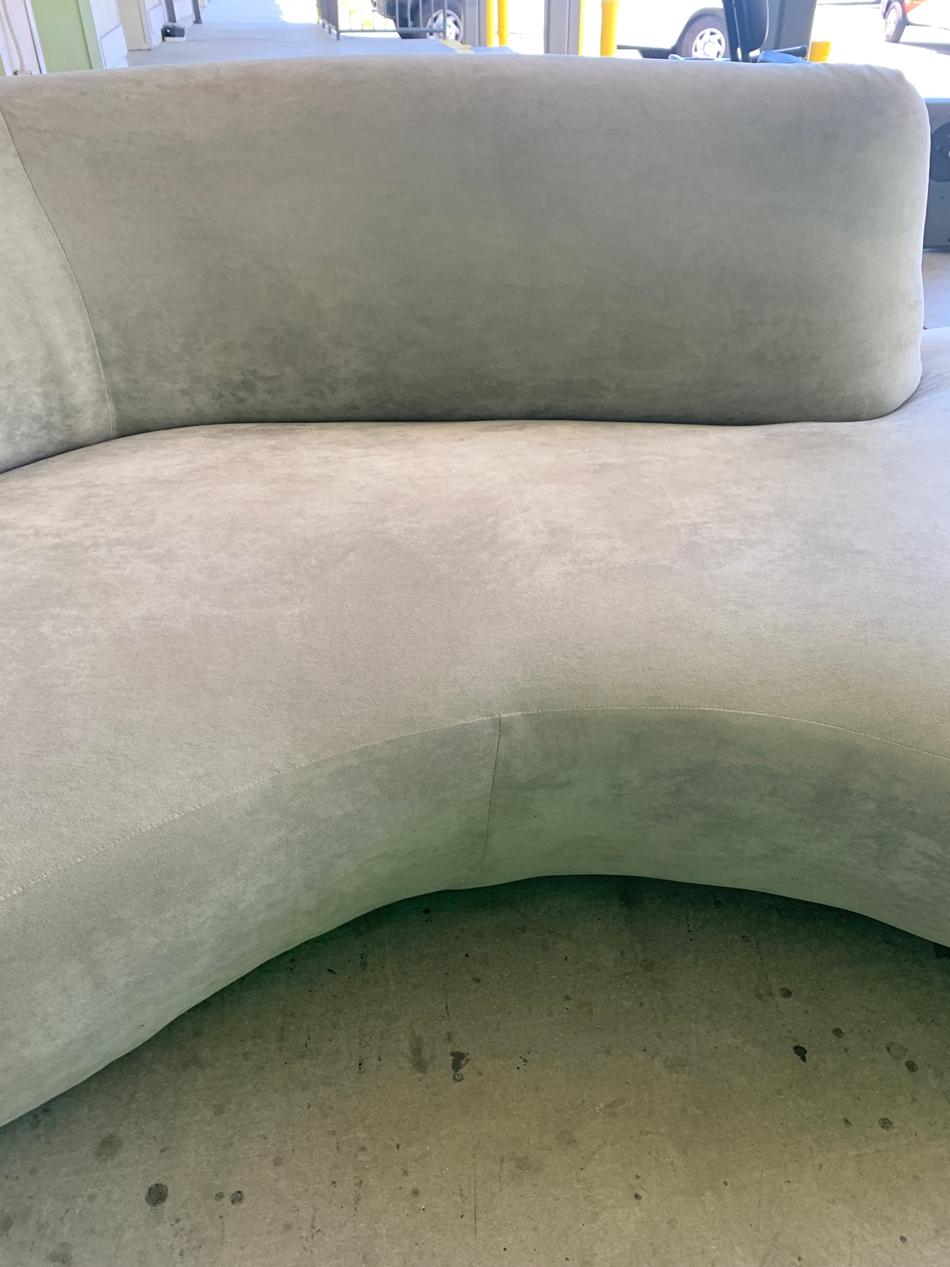 American Vintage Serpentine Sofa with Plinth Base For Sale