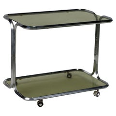 Vintage Service Trolley Chromed Metal, Italy, 1970s