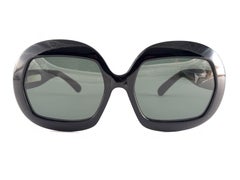 Gafas de sol vintage Servin negras redondeadas de los años 70 Made in Spain
