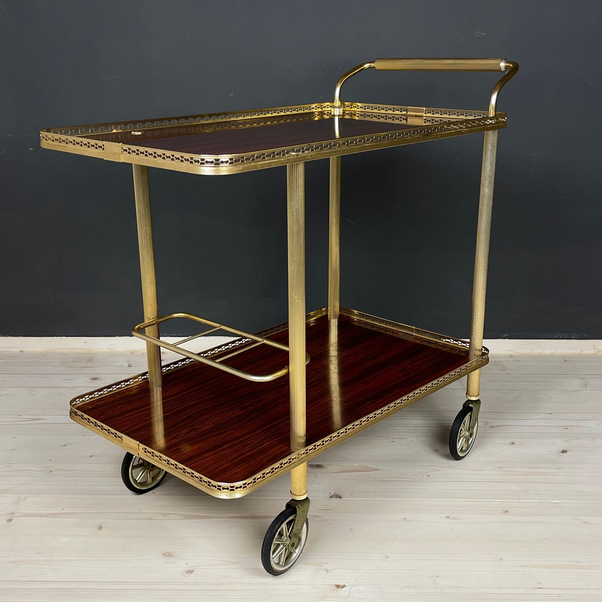 Vintage Serving Bar Cart, Italy, 1970s For Sale 5