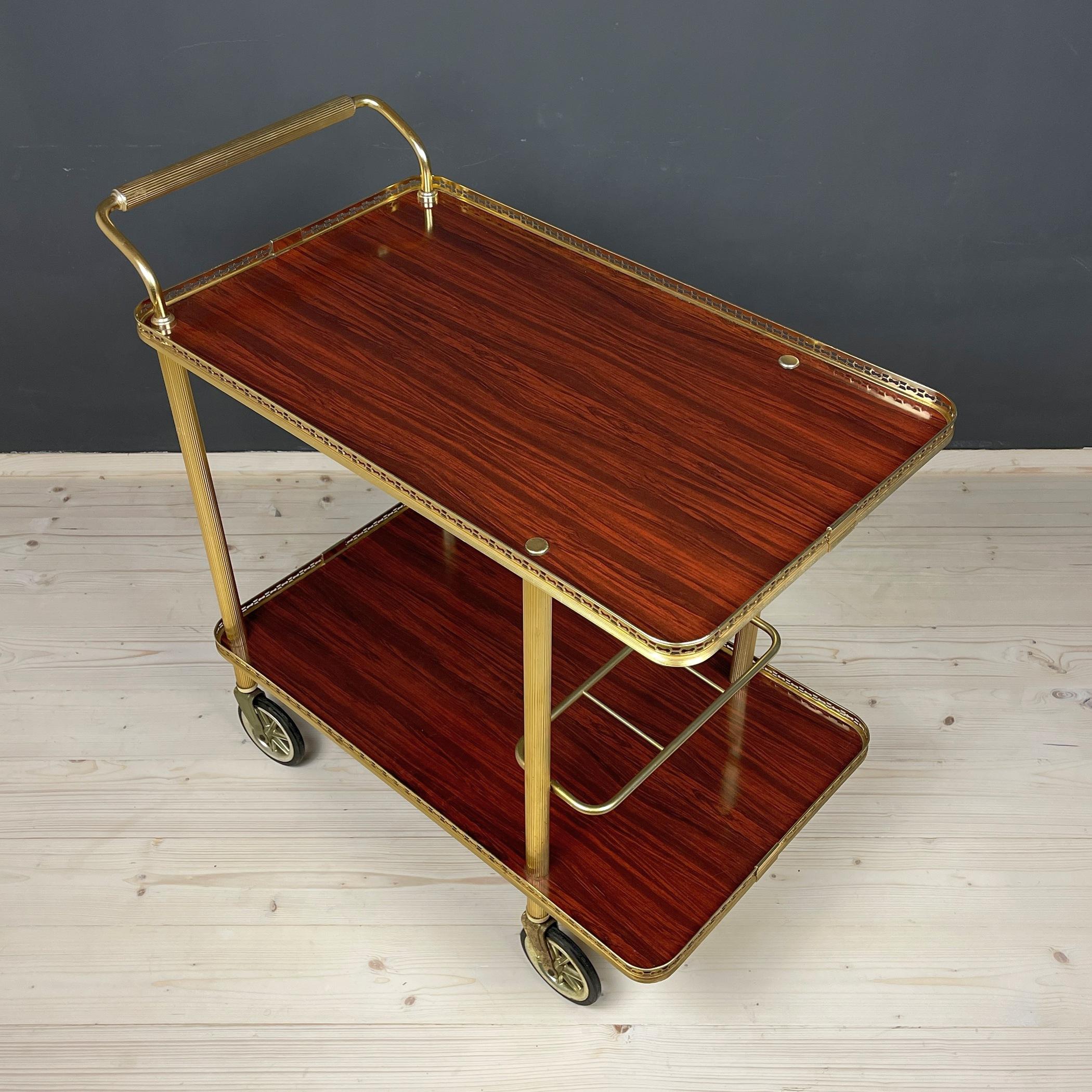 Vintage Serving Bar Cart, Italy, 1970s In Good Condition For Sale In Miklavž Pri Taboru, SI