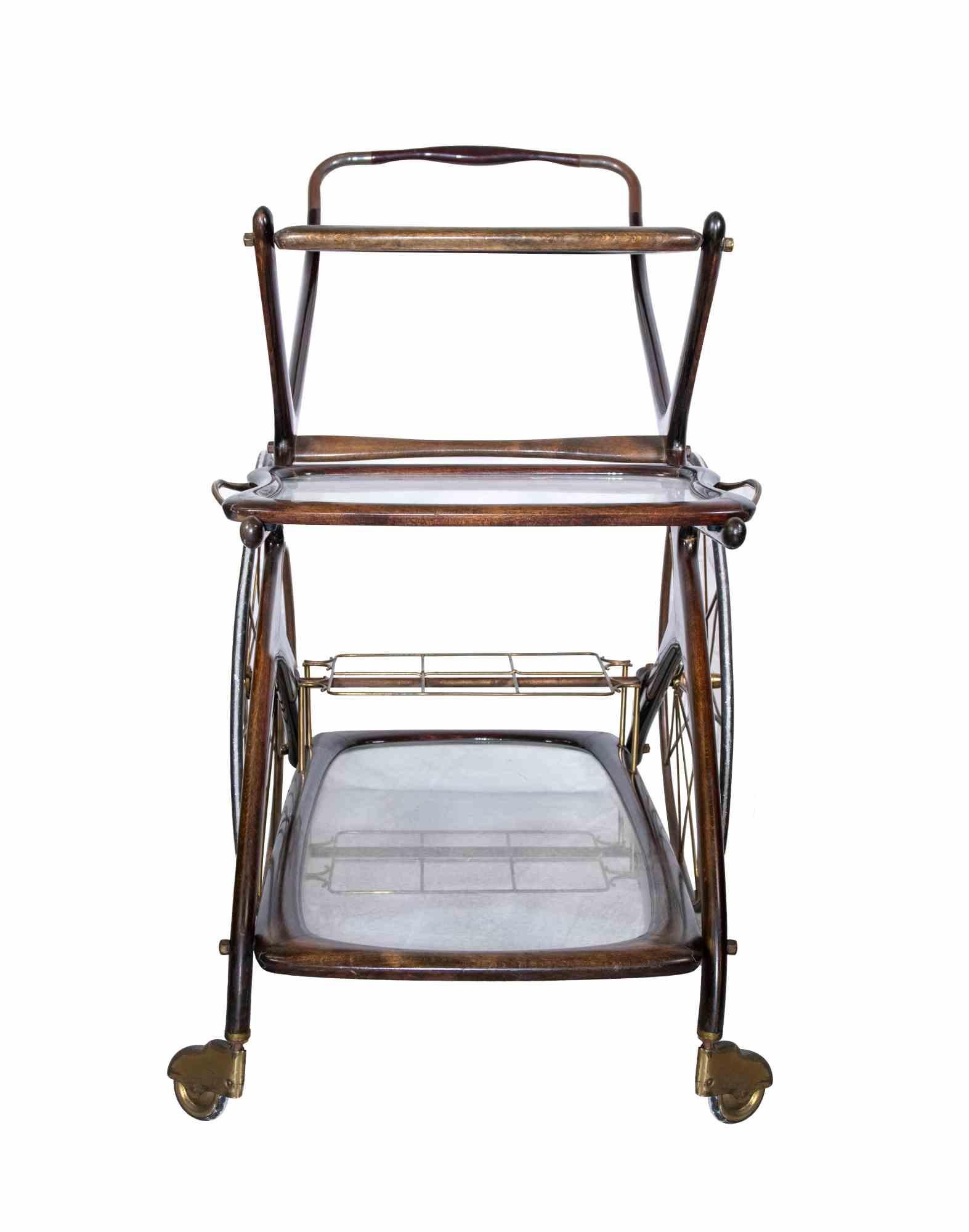 Vintage Serving Cart Attributed Cesare Lacca, Italy, 1970s 1
