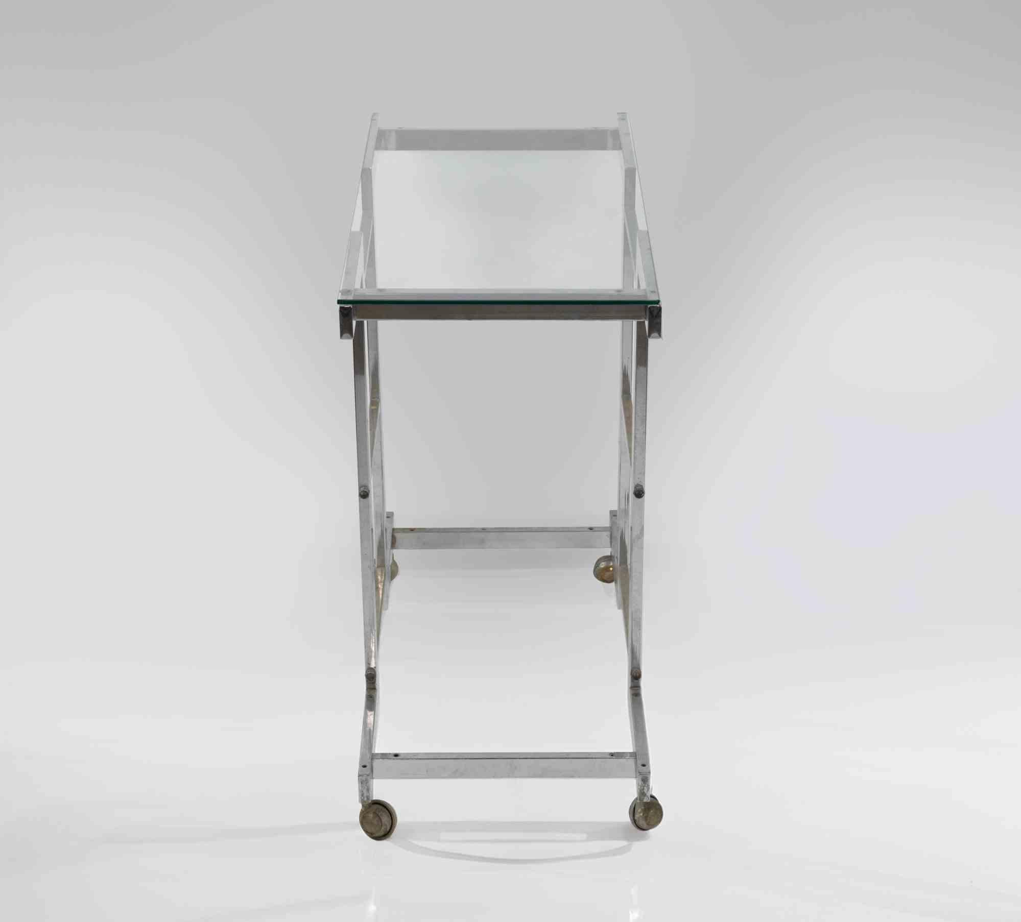 Metallo Carrello da portata vintage in stile Romeo Rega, Italia, anni '70 in vendita