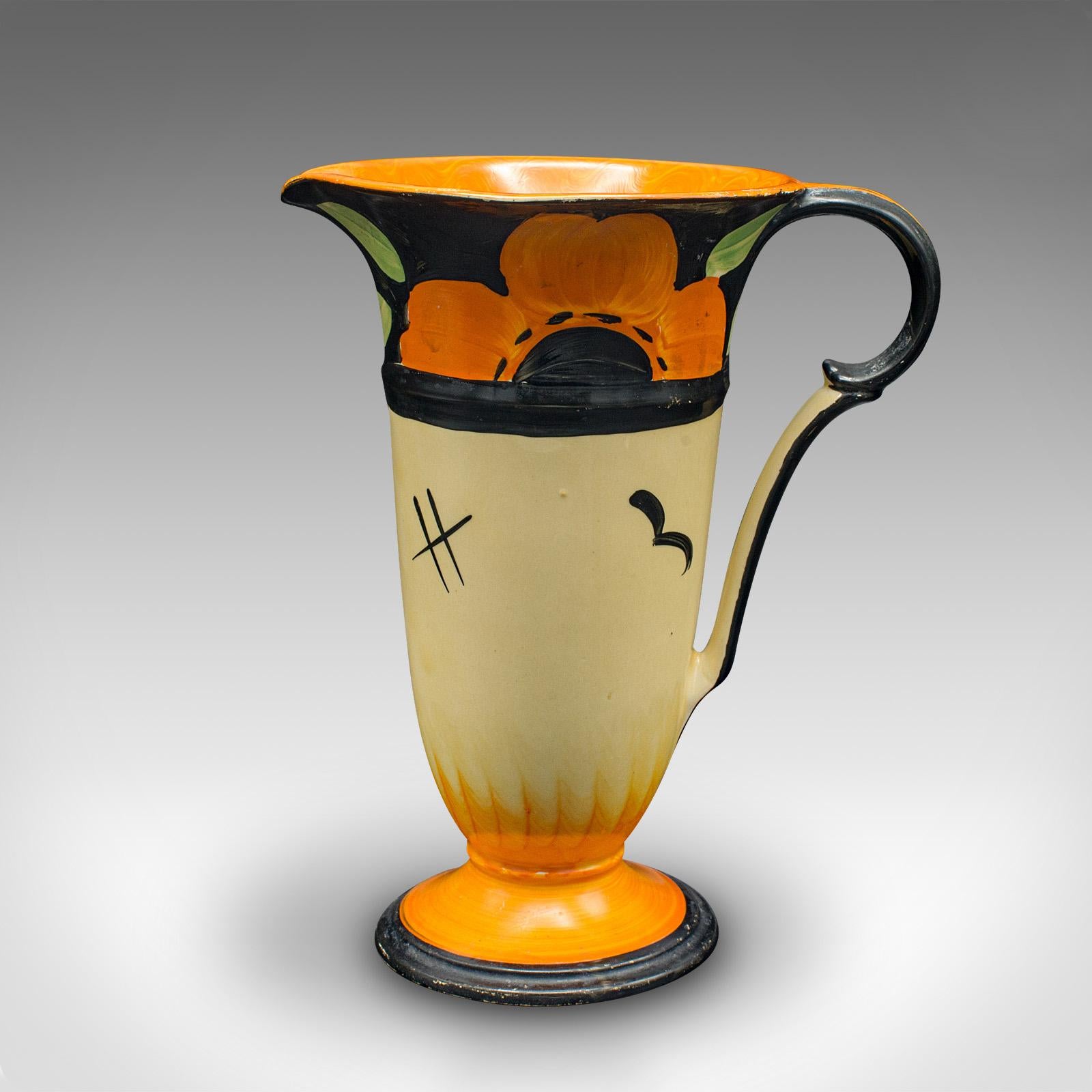 Vintage-Servierkrug, englisch, Keramikgießer, Art déco, frühes 20. Jahrhundert, 1930 im Zustand „Gut“ im Angebot in Hele, Devon, GB