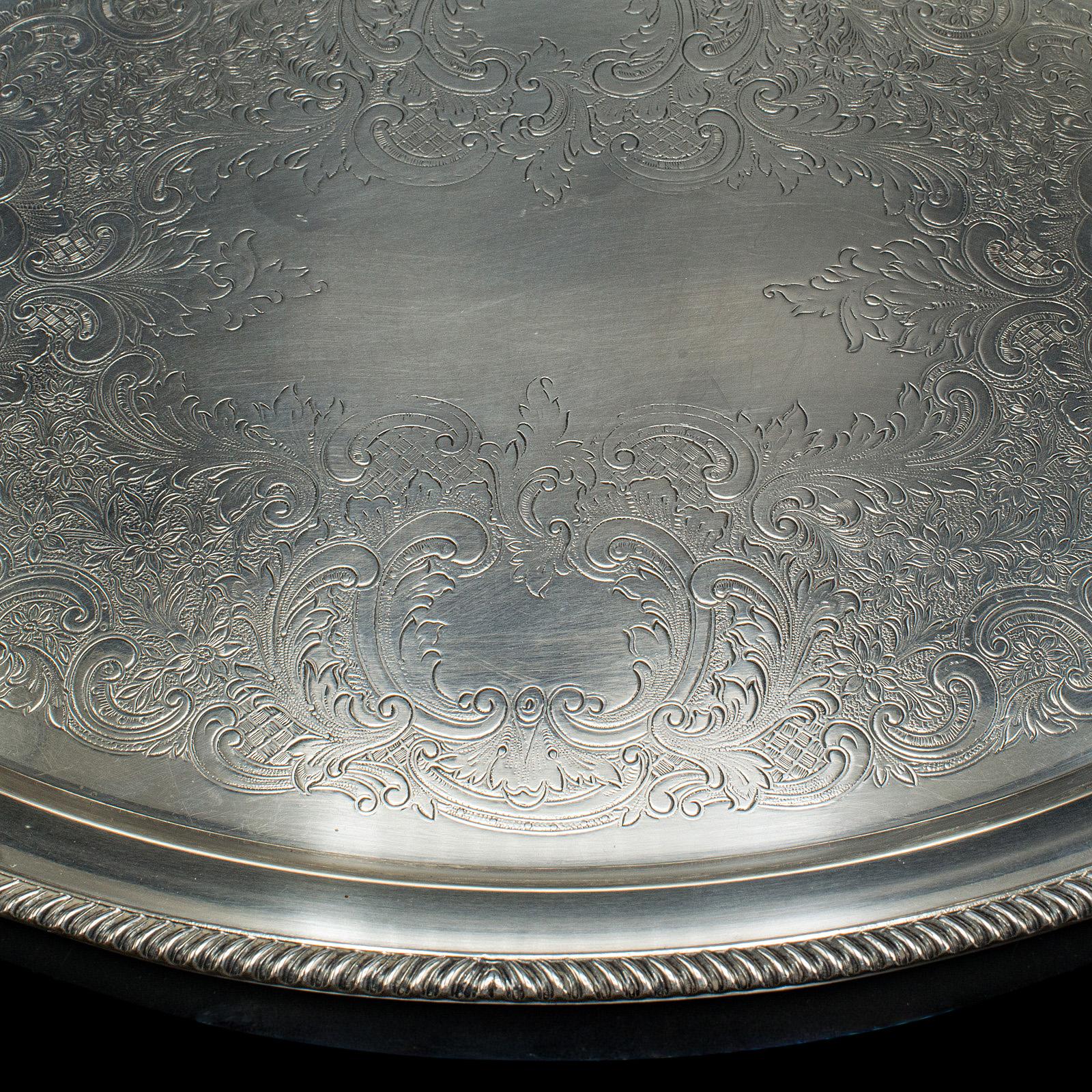Vintage Serving Tray, American, Silver Plate, Afternoon Tea, Cocktail Platter en vente 3