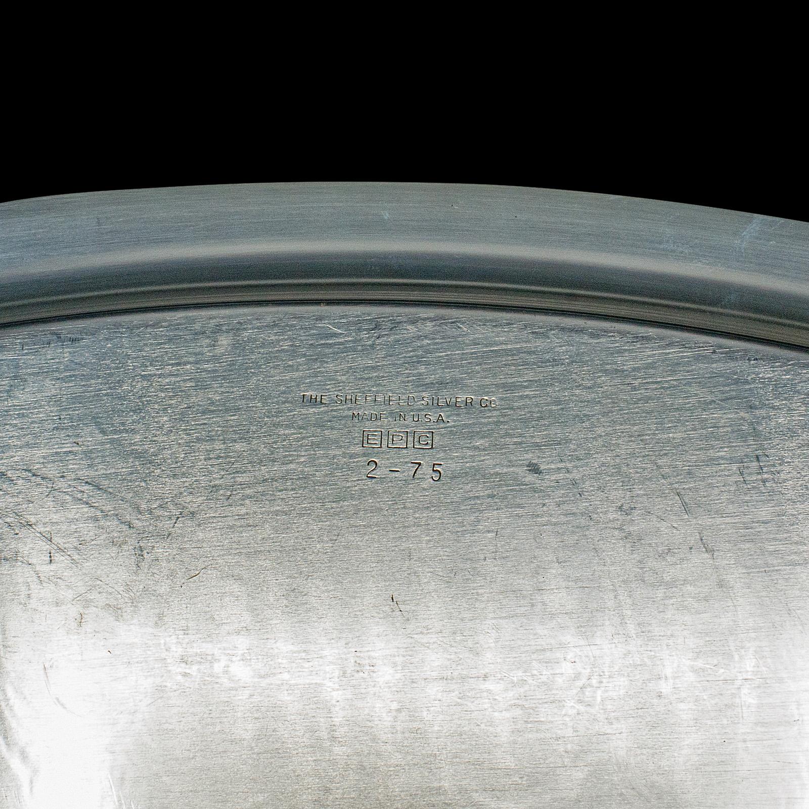 Vintage Serving Tray, American, Silver Plate, Afternoon Tea, Cocktail Platter en vente 4