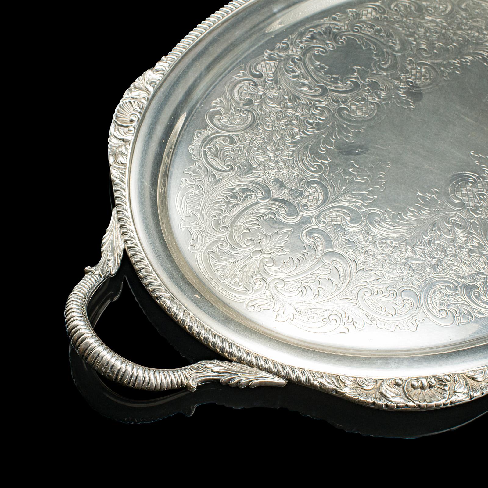 Vintage Serving Tray, American, Silver Plate, Afternoon Tea, Cocktail Platter en vente 1