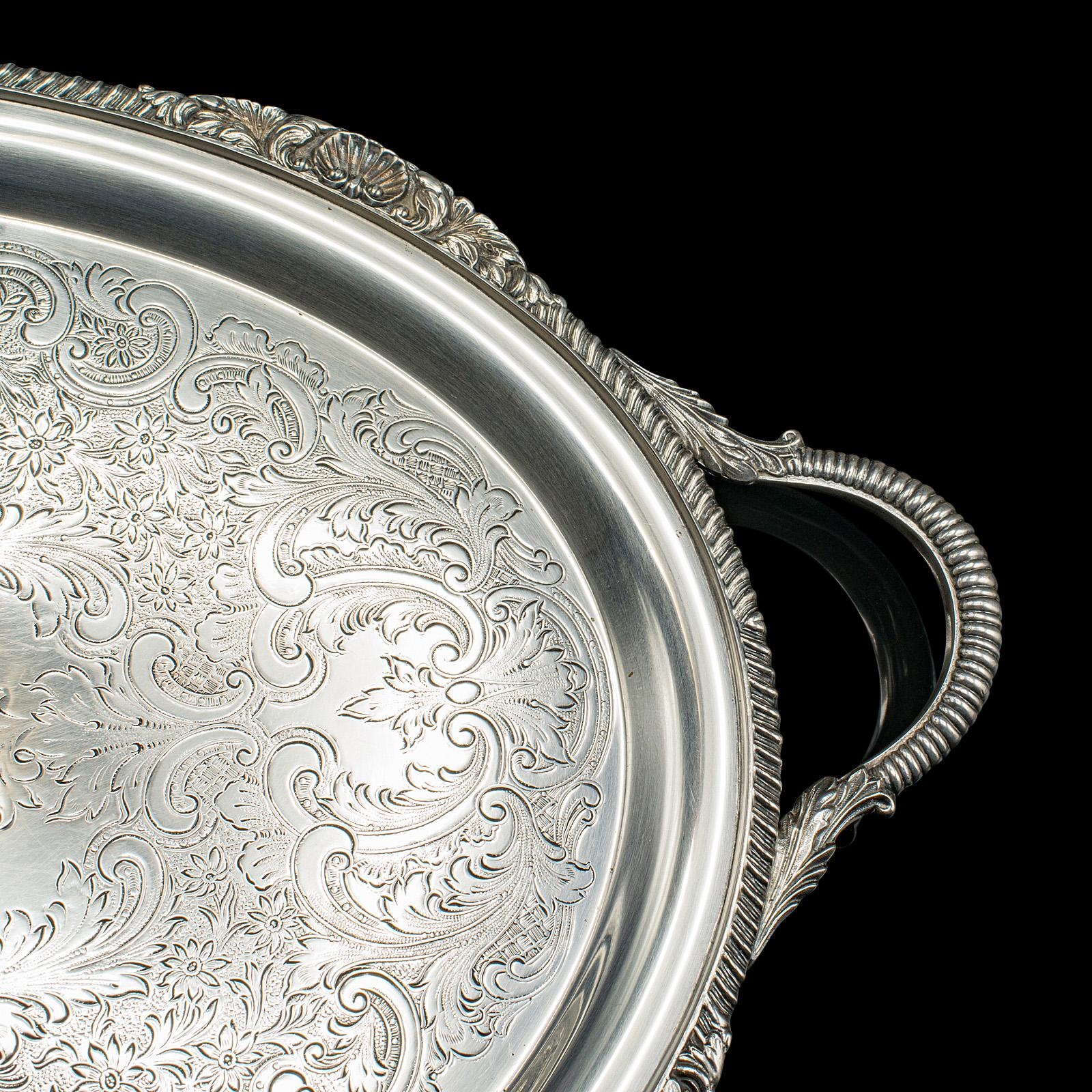 Vintage Serving Tray, American, Silver Plate, Afternoon Tea, Cocktail Platter en vente 2