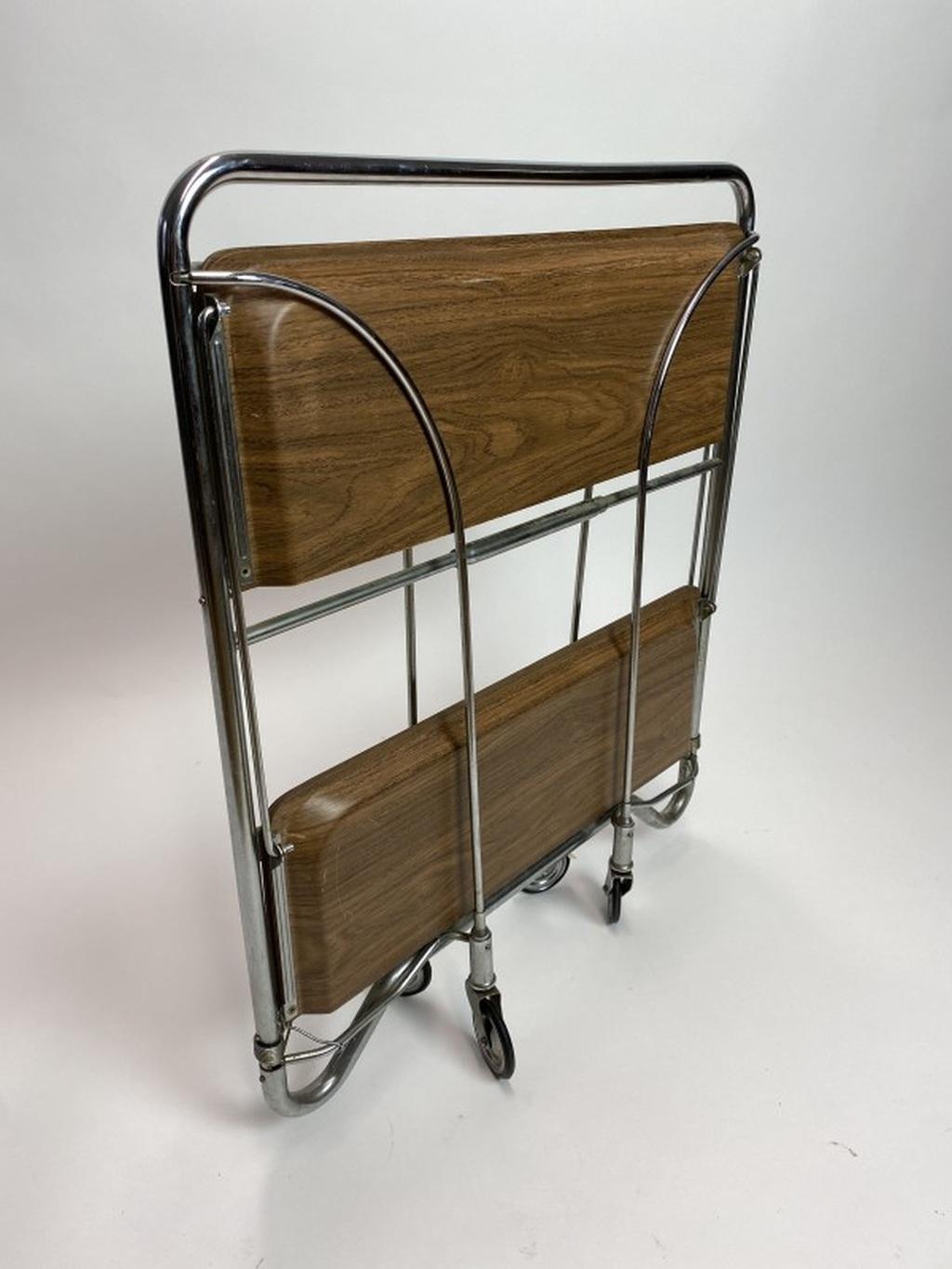 Vintage folding serving trolley in excellent original condition.