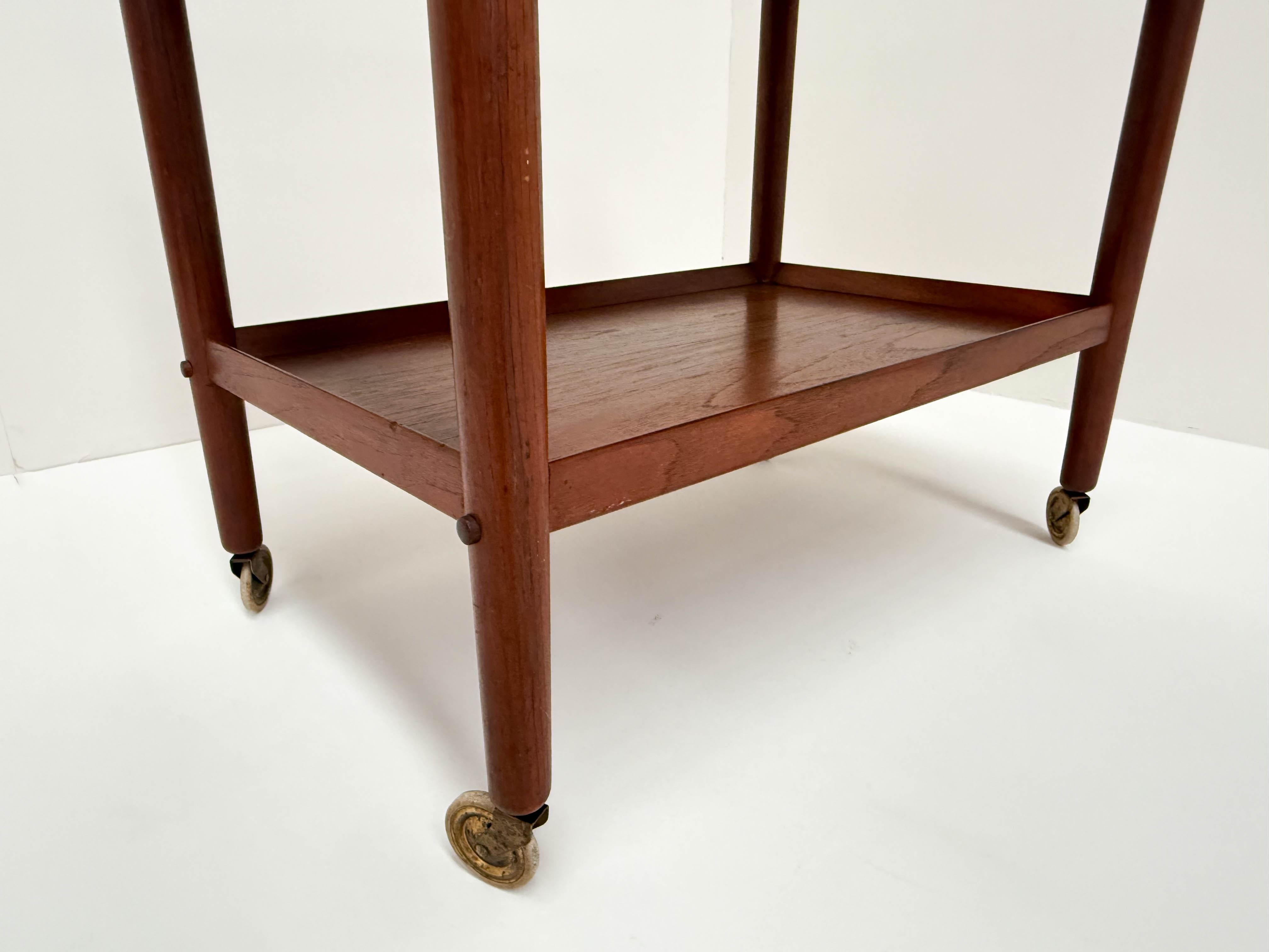 Teak Vintage Serving Trolley, P. Jeppesen Møbelfabrik, 1960s For Sale