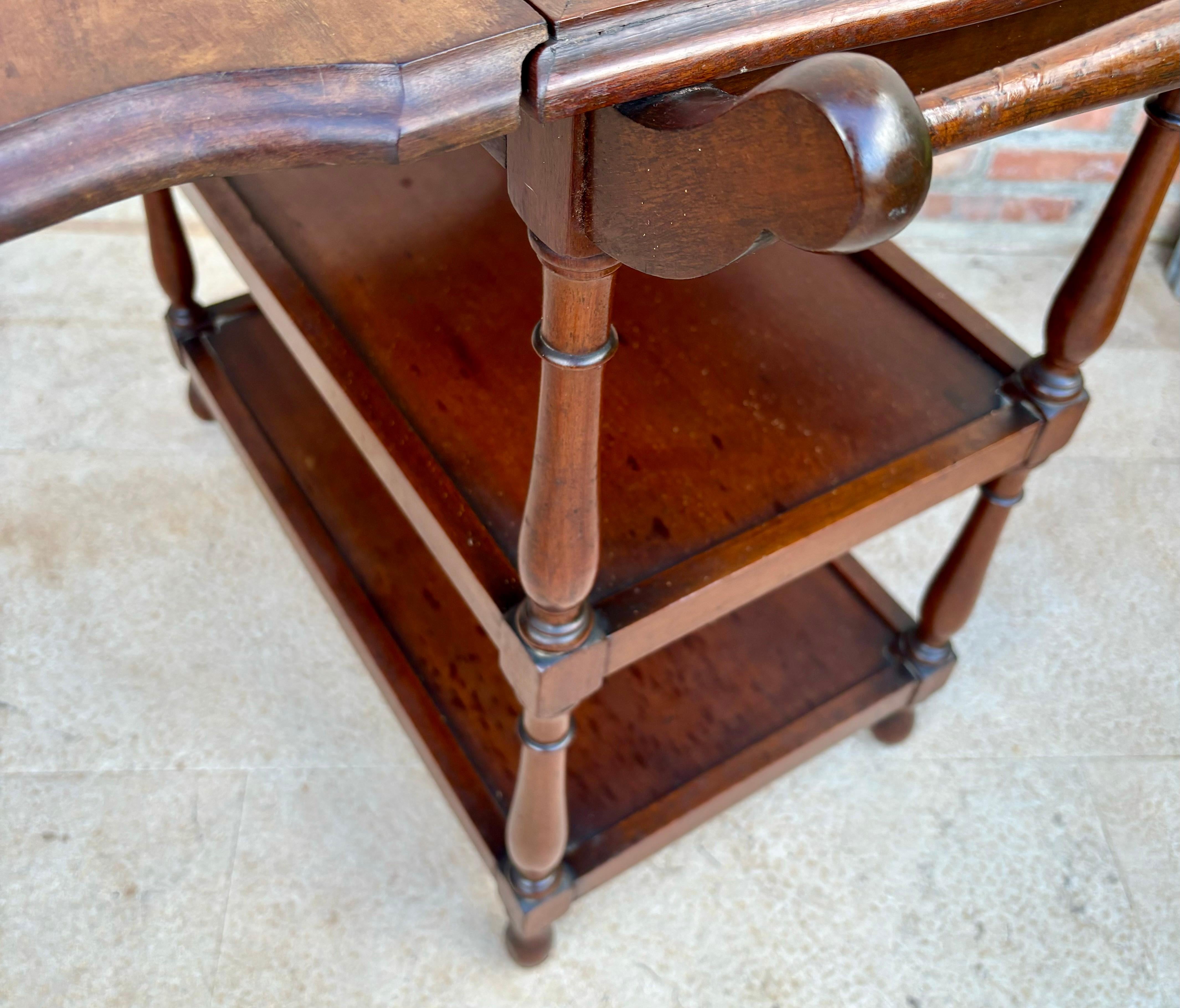 Vintage Serving Trolley with Wheels and Wings, 1970s For Sale 1