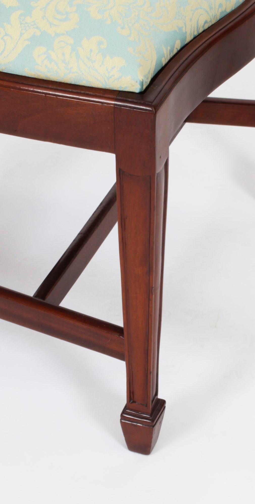 Vintage Set 10 English Mahogany Regency Dining Chairs Mid 20th Century For Sale 7