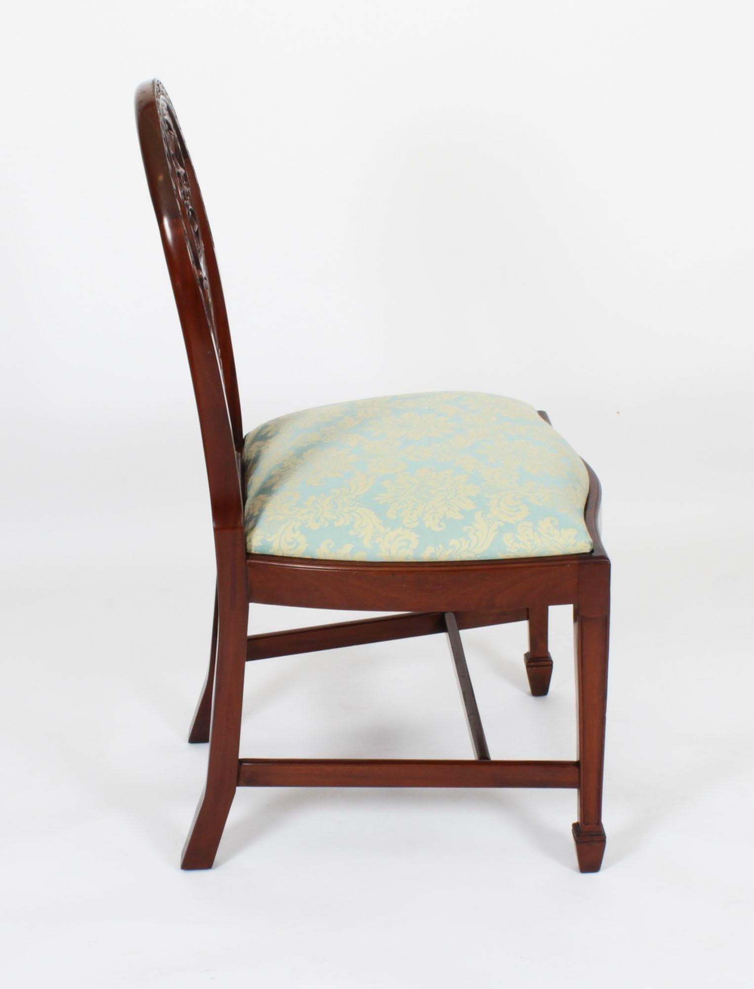 Vintage Set 10 English Mahogany Regency Dining Chairs Mid 20th Century For Sale 8