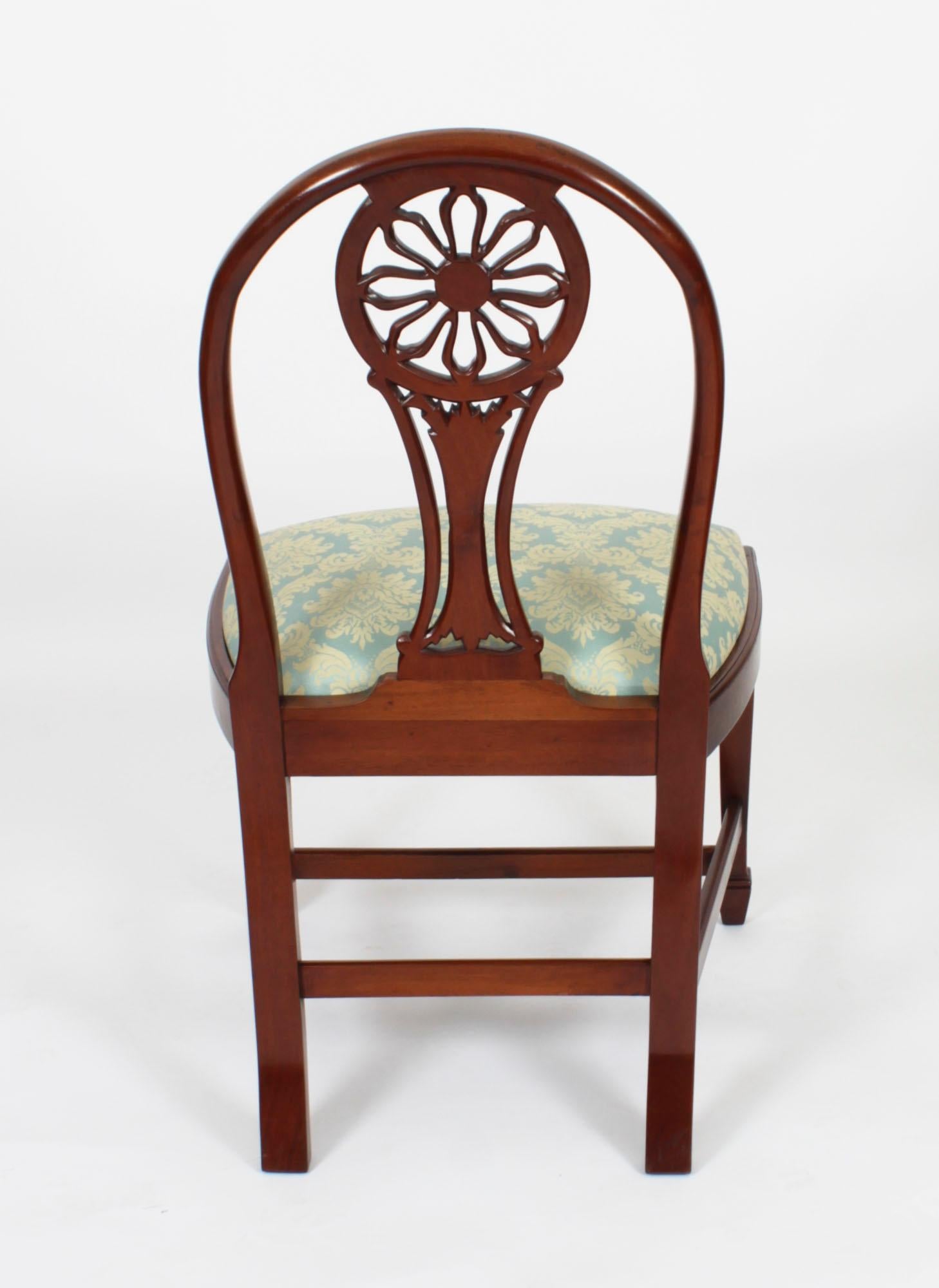 Vintage Set 10 English Mahogany Regency Dining Chairs Mid 20th Century For Sale 9
