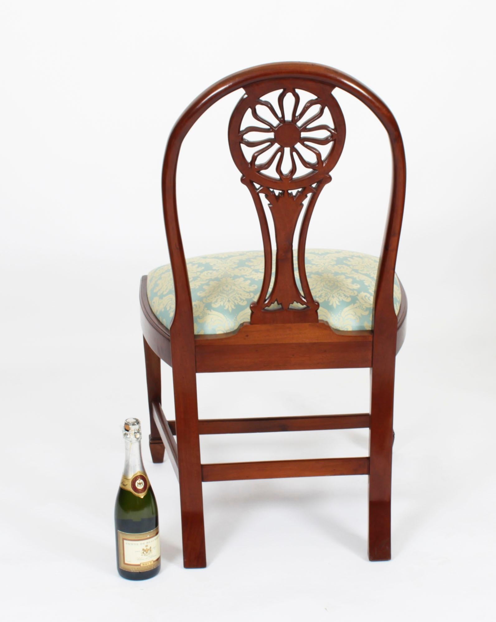 Vintage Set 10 English Mahogany Regency Dining Chairs Mid 20th Century For Sale 11