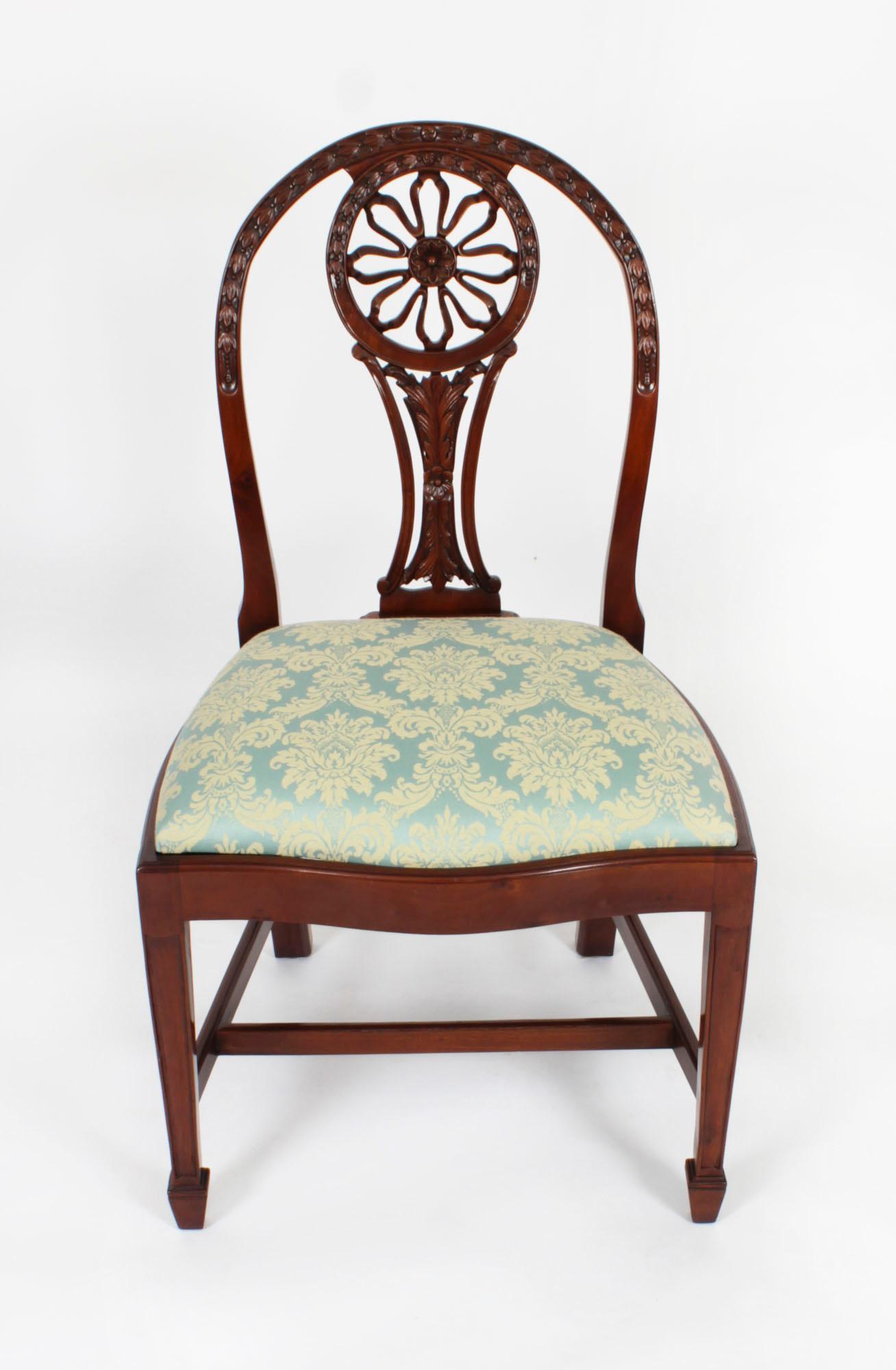 Vintage Set 10 English Mahogany Regency Dining Chairs Mid 20th Century In Good Condition For Sale In London, GB