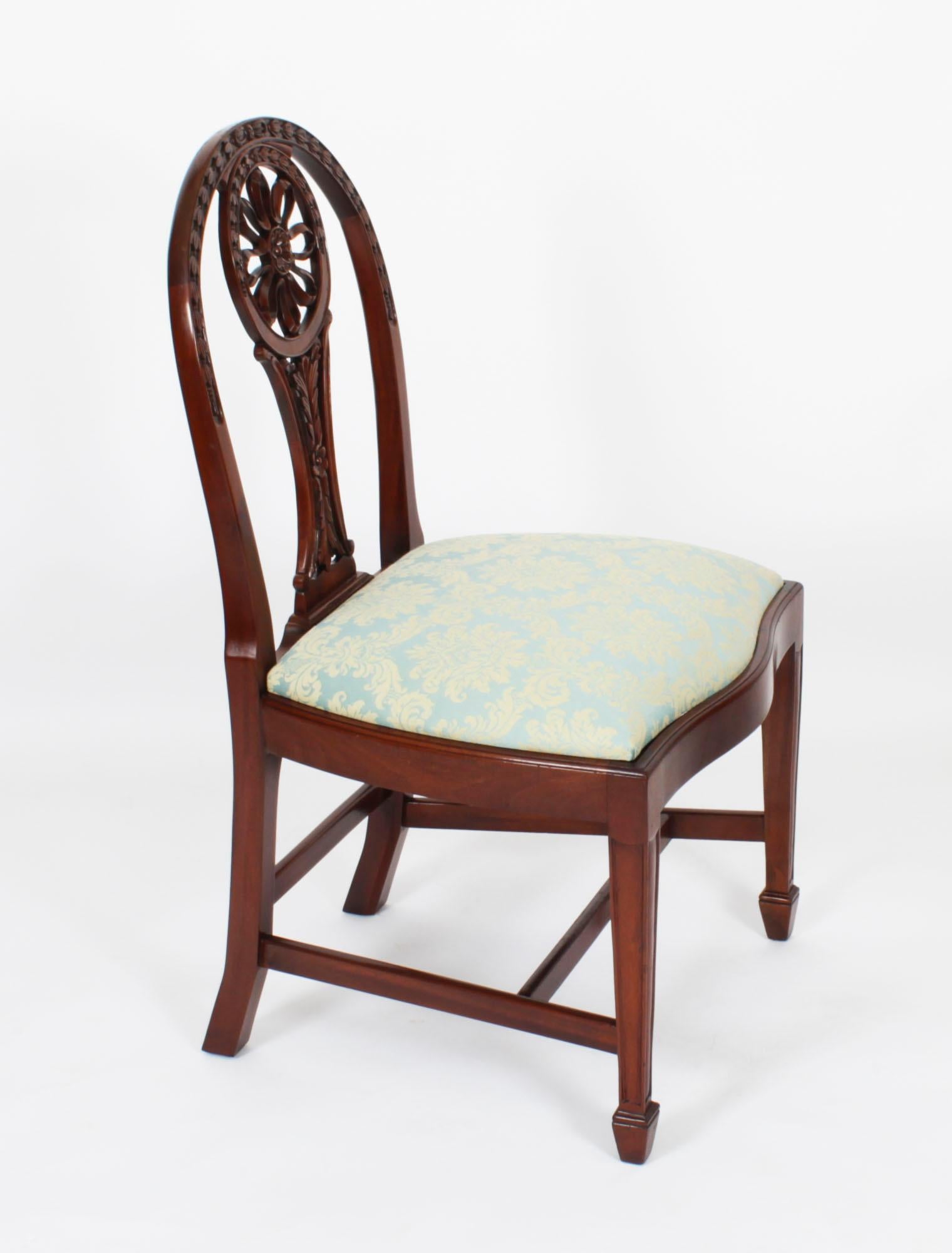 Vintage Set 10 English Mahogany Regency Dining Chairs Mid 20th Century For Sale 1