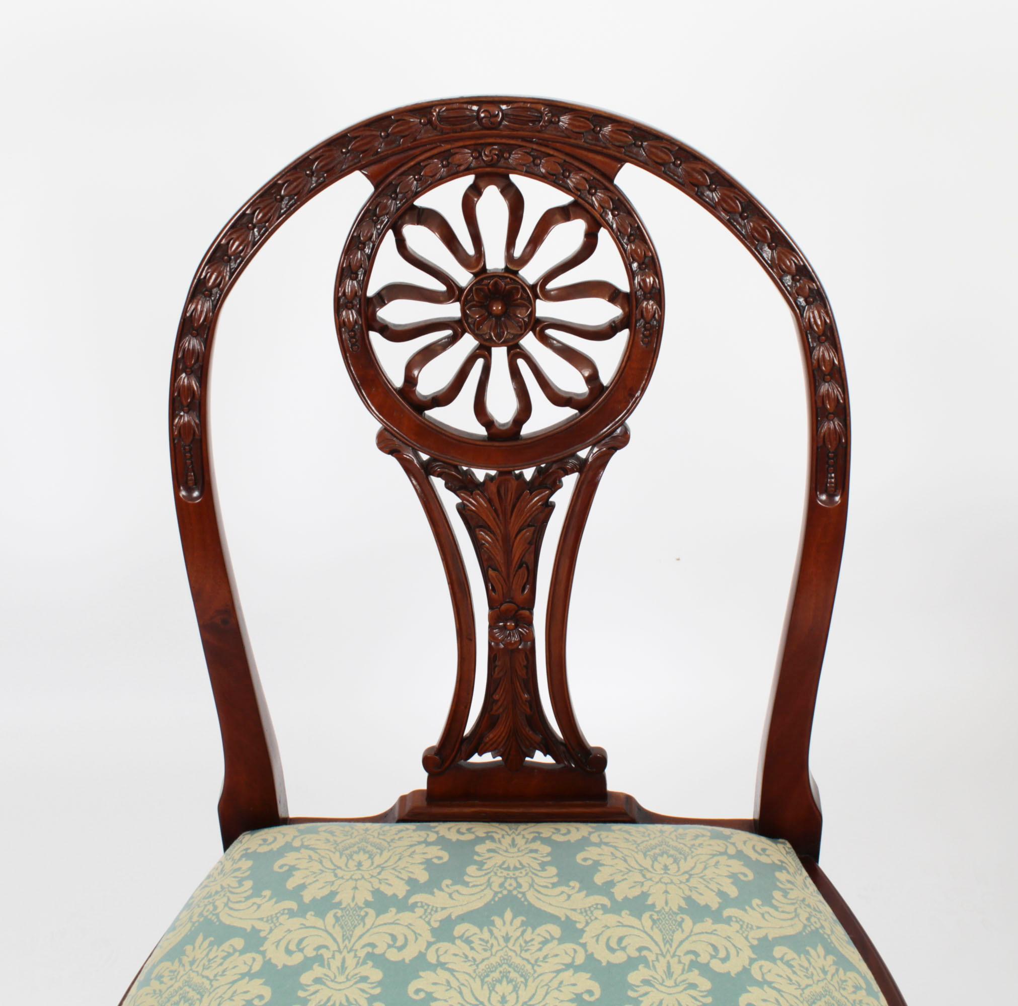 Vintage Set 10 English Mahogany Regency Dining Chairs Mid 20th Century For Sale 2