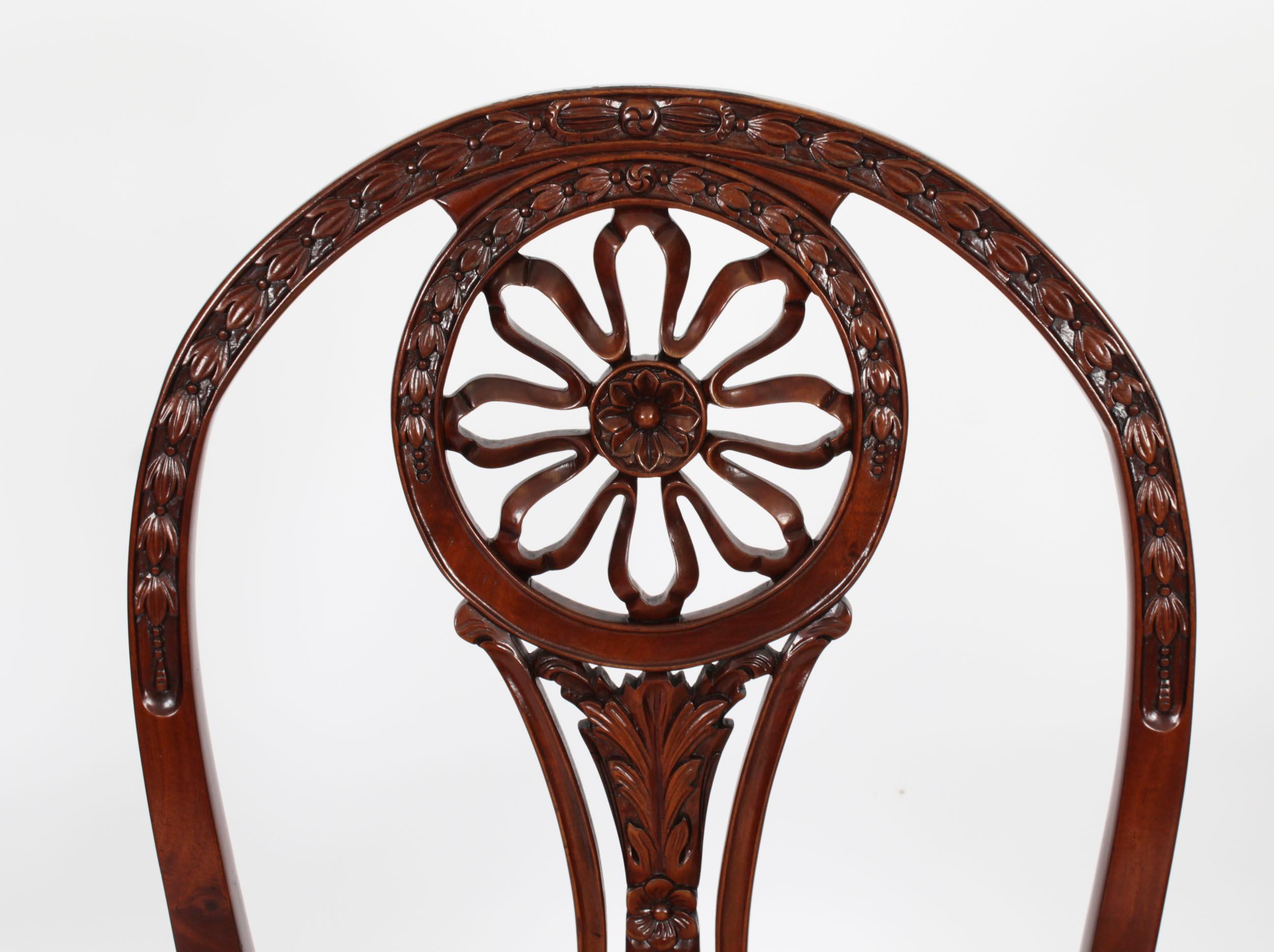 Vintage Set 10 English Mahogany Regency Dining Chairs Mid 20th Century For Sale 3
