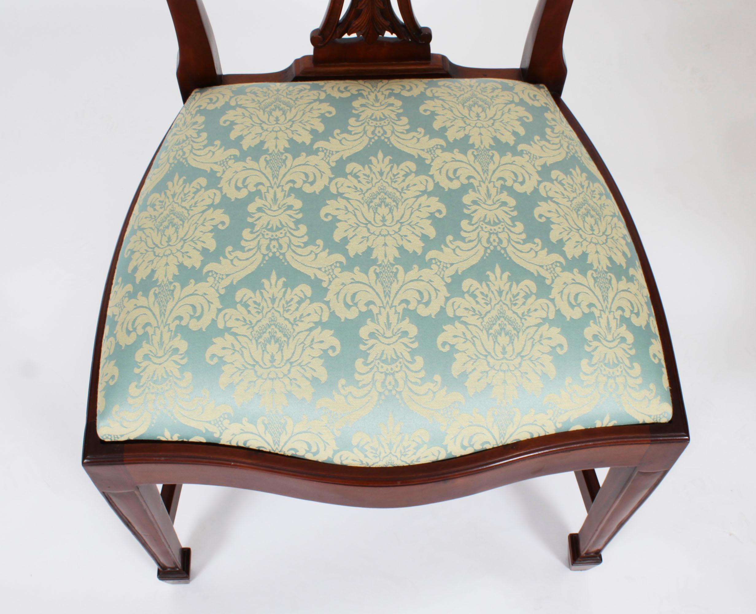 Vintage Set 10 English Mahogany Regency Dining Chairs Mid 20th Century For Sale 5