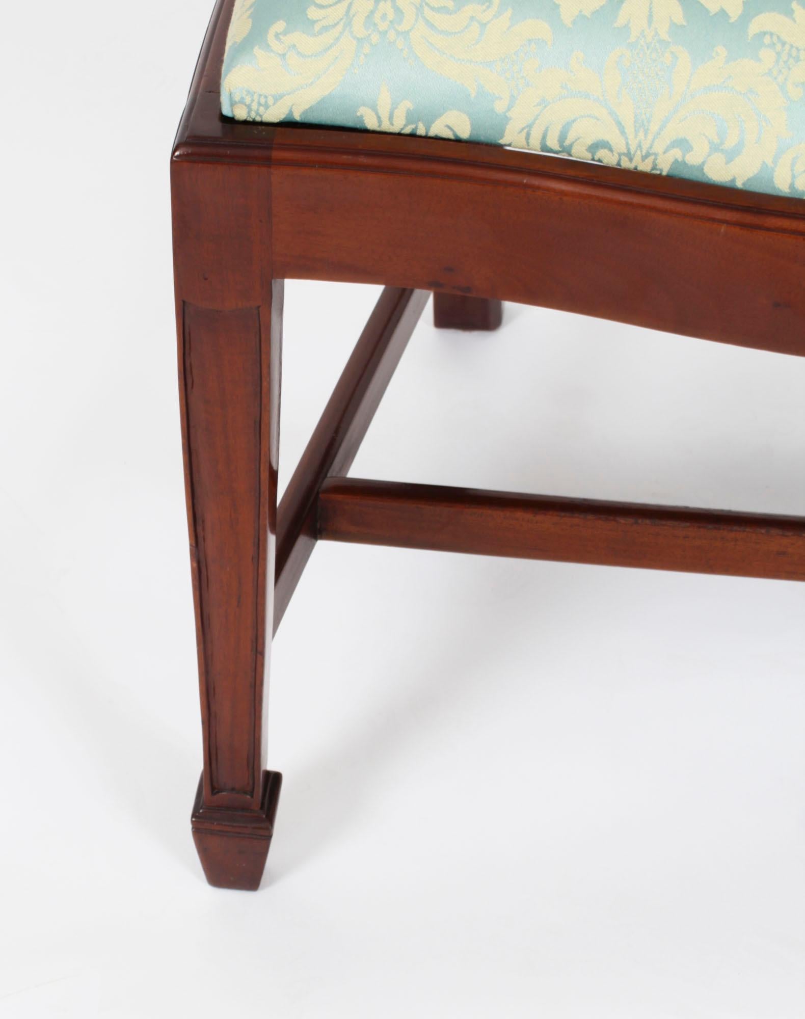 Vintage Set 10 English Mahogany Regency Dining Chairs Mid 20th Century For Sale 6