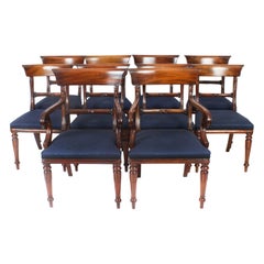 Vintage Set 10 Regency Revival Dining Chairs 20th Century