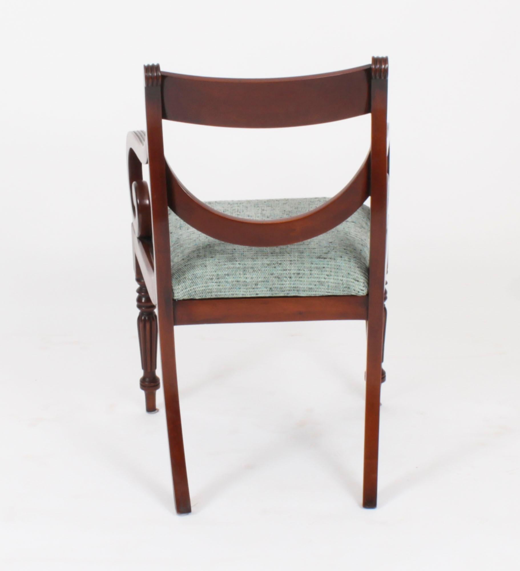 Vintage-Set 10 Regency Revival-Esszimmerstühle mit Swag-Rückenlehne, 20. Jahrhundert 12