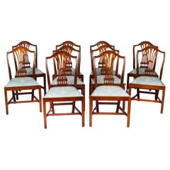 Vintage Set 10 Shield Back Dining Chairs by William Tillman 20th C