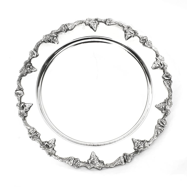 Vintage Set 12 Beautiful Silver Plated under Plates, Mid 20th C For