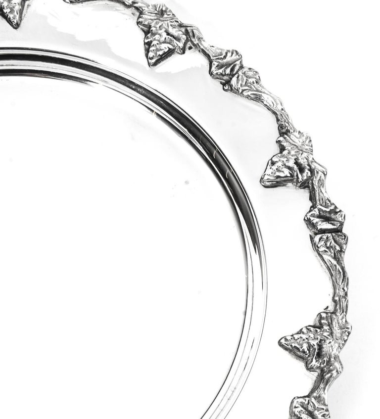 Vintage Set 12 Beautiful Silver Plated under Plates, Mid 20th C For