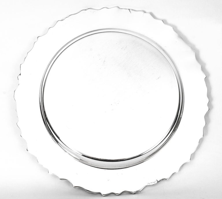 Vintage Set 12 Beautiful Silver Plated under Plates, Mid 20th C For