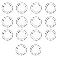 Vintage Set 12 Beautiful Silver Plated Under Plates Mid 20th Century