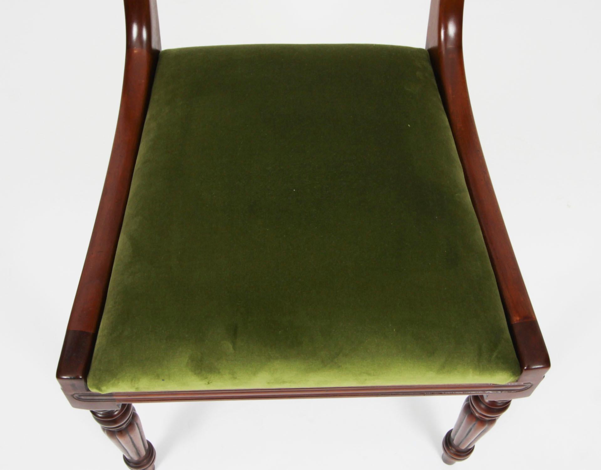 Vintage Set 12 English Regency Revival Bar Back Dining Chairs 20th Century 10