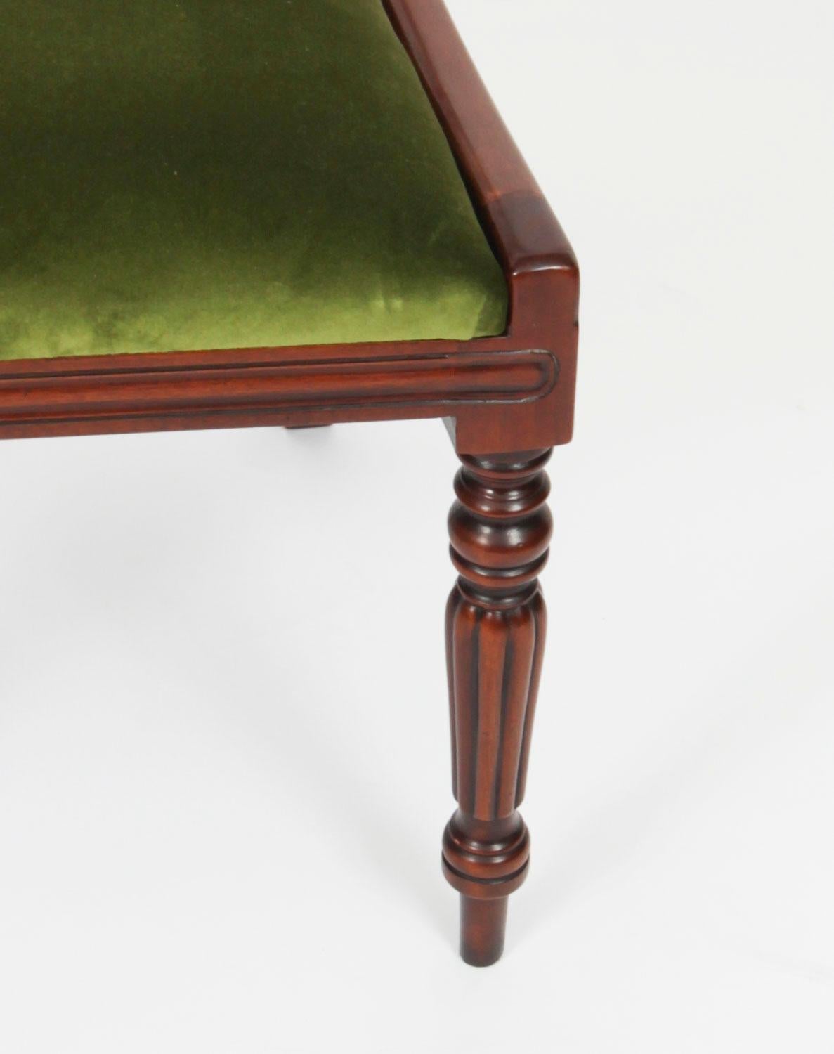 Vintage Set 12 English Regency Revival Bar Back Dining Chairs 20th Century For Sale 12