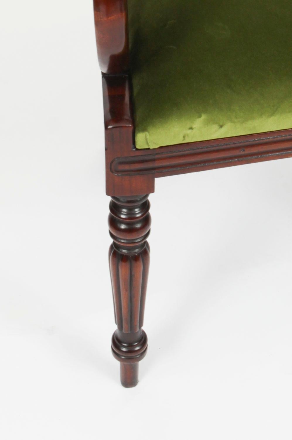 Vintage Set 12 English Regency Revival Bar Back Dining Chairs 20th Century For Sale 2