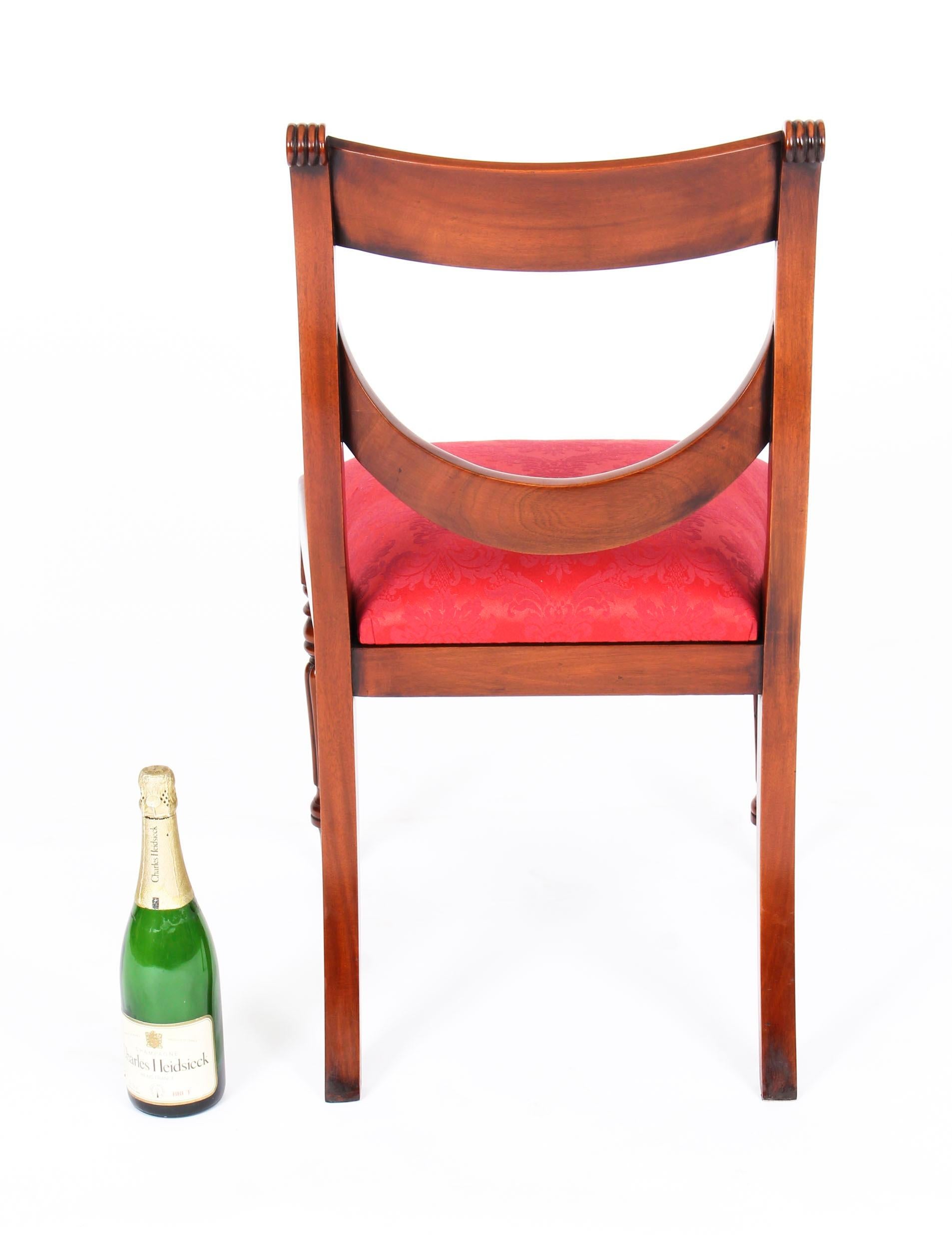Vintage Set 12 Regency Revival Swag back Dining Chairs 20th Century For Sale 8