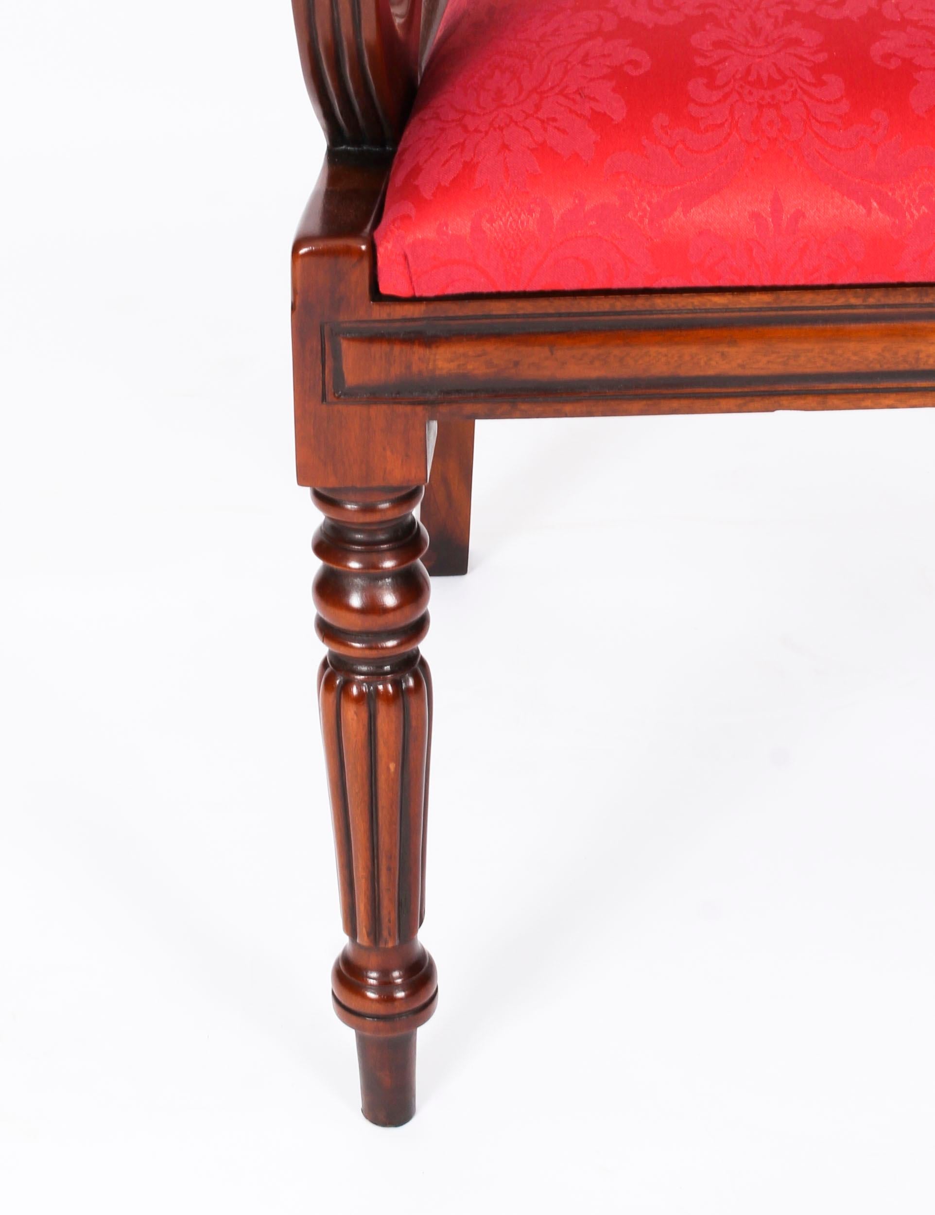 Vintage Set 12 Regency Revival Swag back Dining Chairs 20th Century For Sale 5