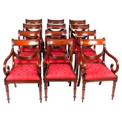 Vintage Set 12 Regency Revival Swag Back Dining Chairs 20th Century