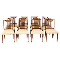 Vintage Set 12 Sheraton Revival Dining Chairs Harrods Late 20Century