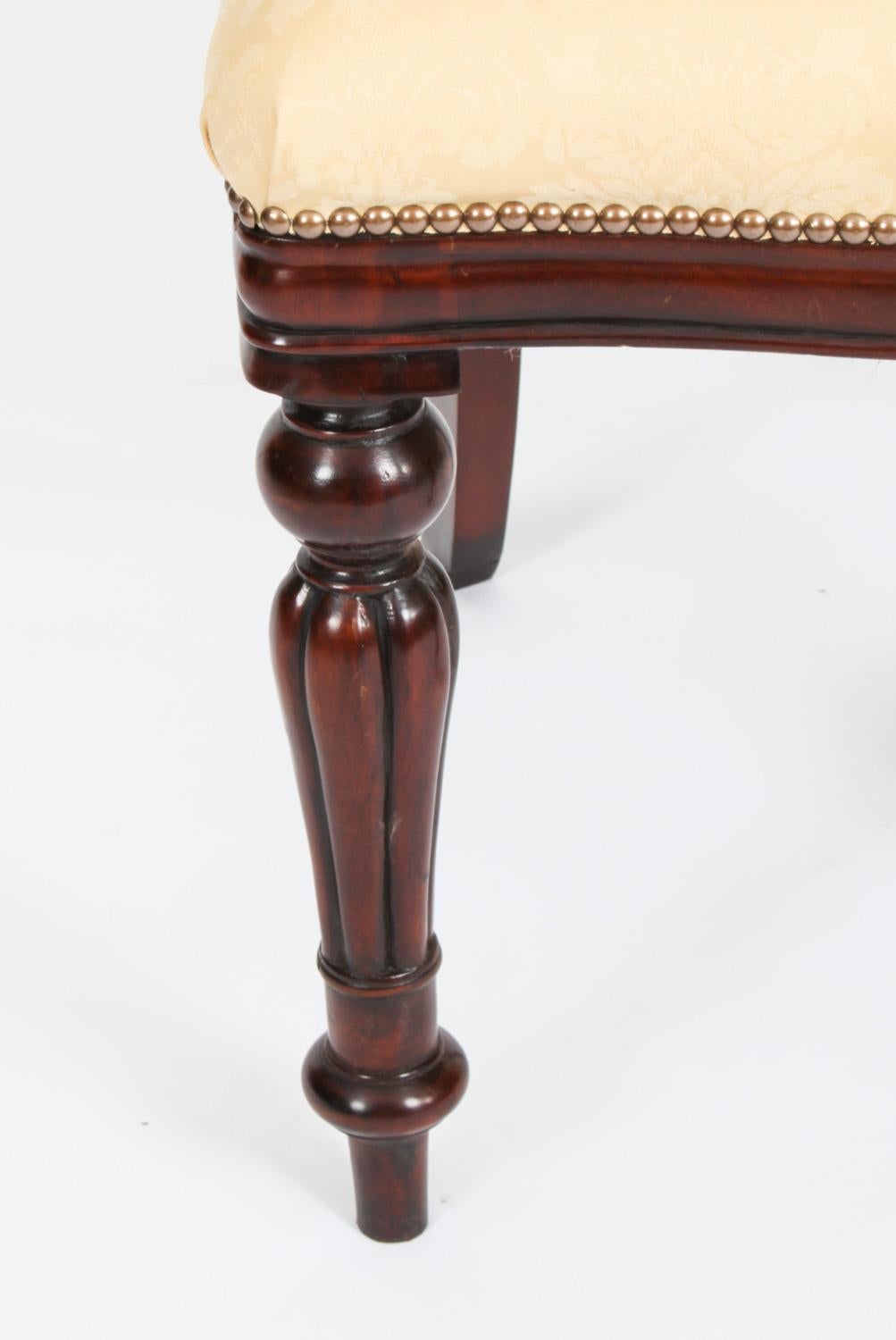 Vintage Set 12 Victorian Revival Balloon Back Dining Chairs 20th Century For Sale 9