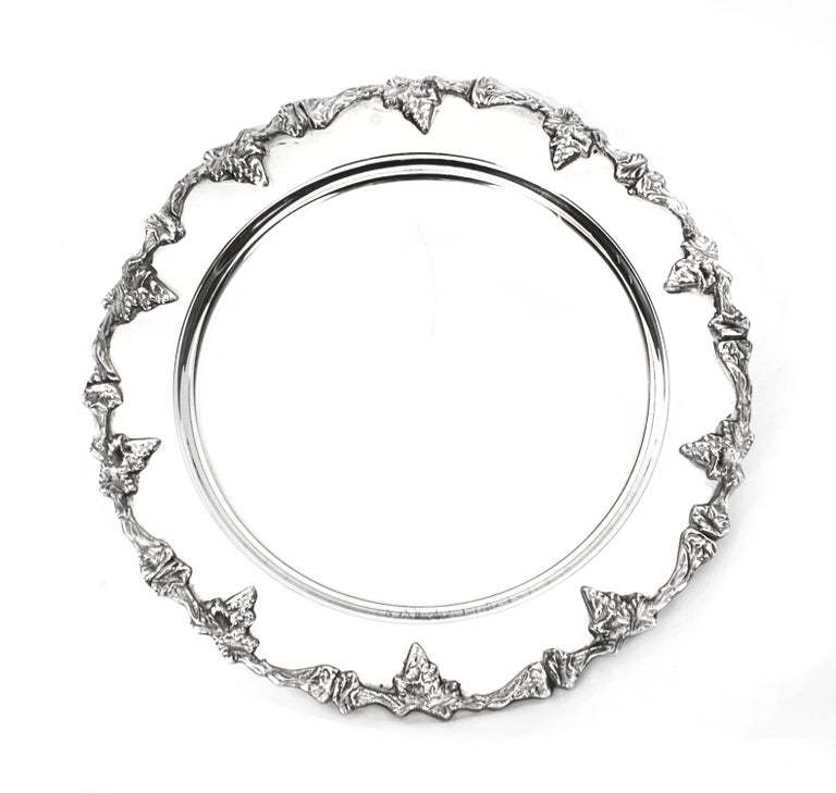 Vintage Set 14 Silver Plated Under Plates Mid 20th C For Sale at 1stDibs