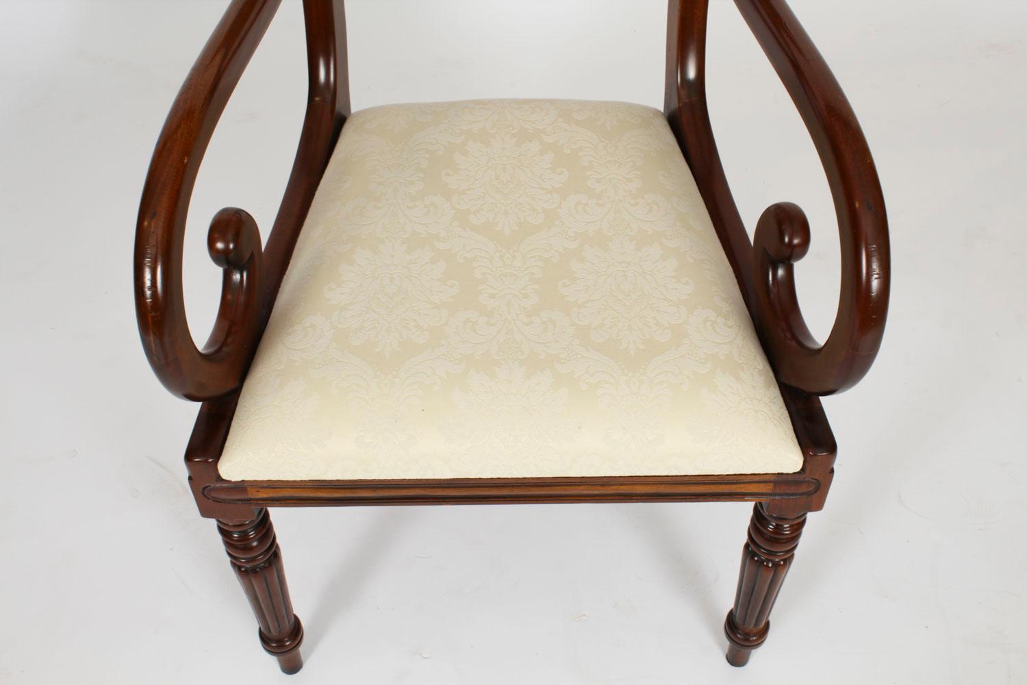 Vintage Set 14 Regency Revival Swag Back Dining Chairs 20th Century For Sale 12