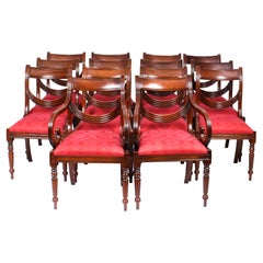 Vintage Set 14 Regency Revival Swag Back Dining Chairs, 20th Century