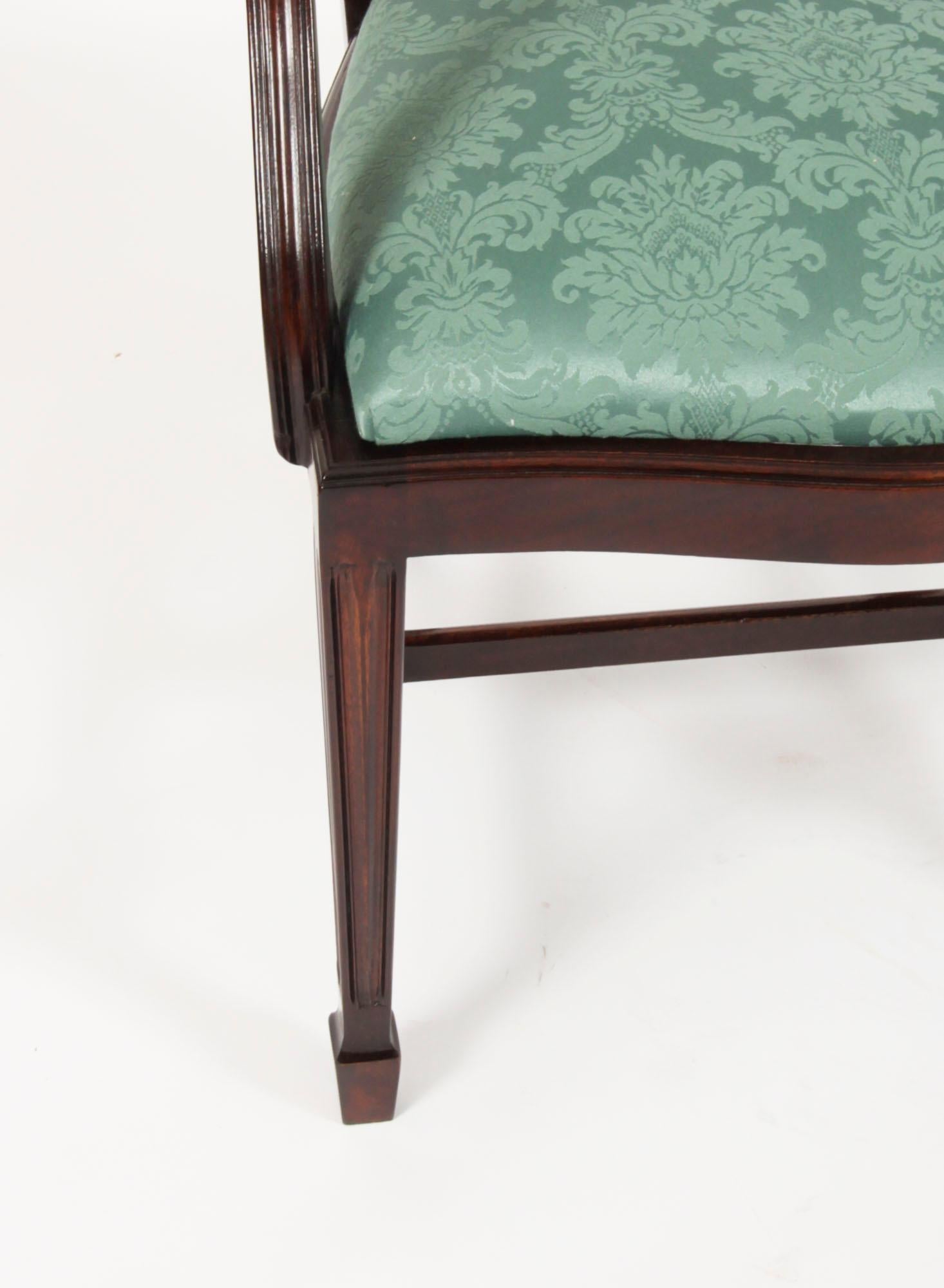 Vintage Set 14 Wheatsheaf Shieldback Dining Chairs 20th Century  For Sale 9