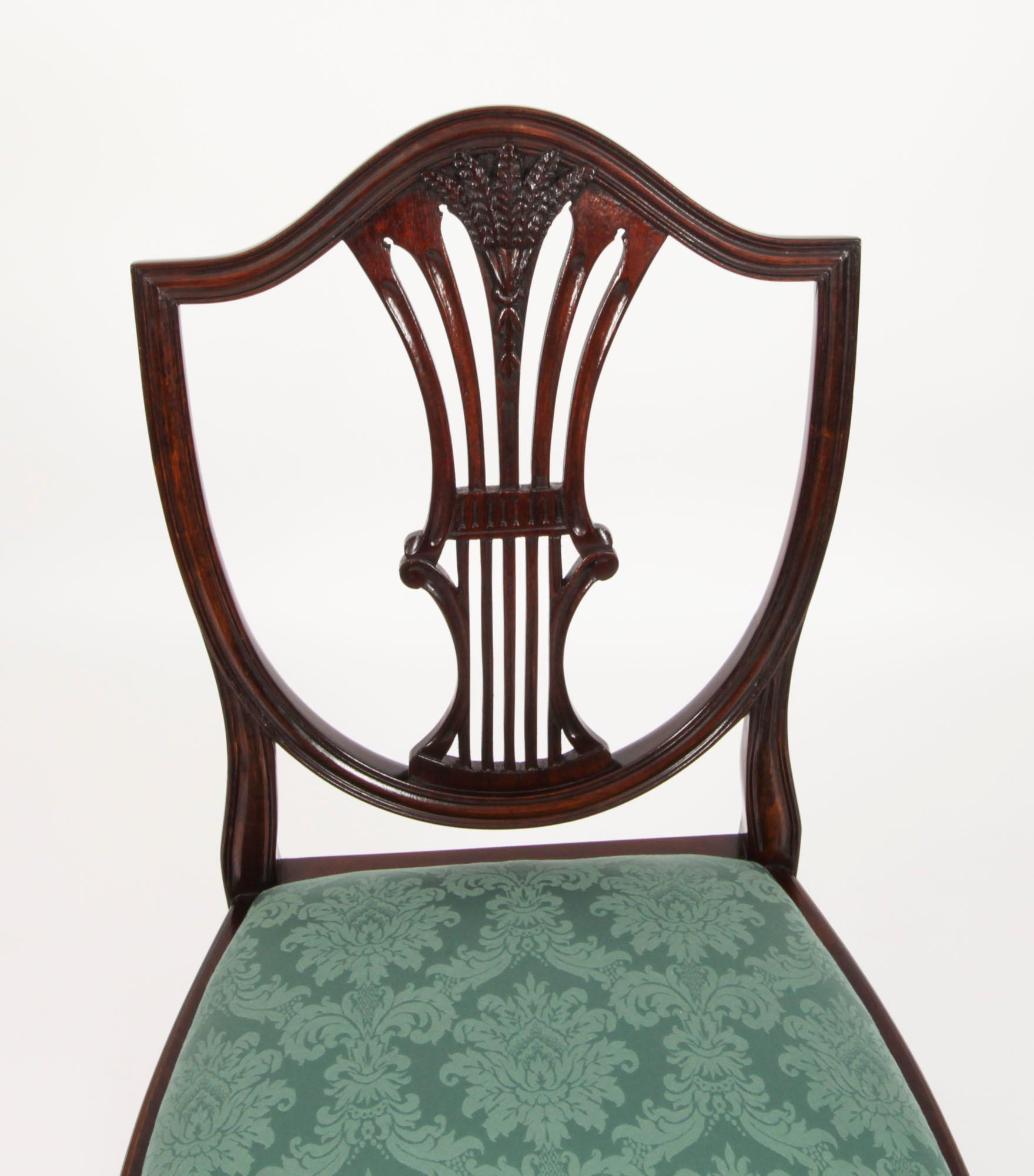 Mid-20th Century Vintage Set 14 Wheatsheaf Shieldback Dining Chairs 20th Century  For Sale