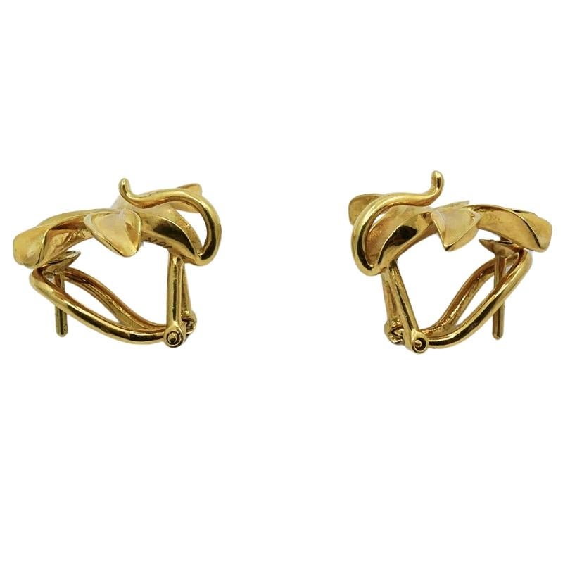 Conjunto Vintage Pendientes Lirio Oro 18k Colgante en venta 2