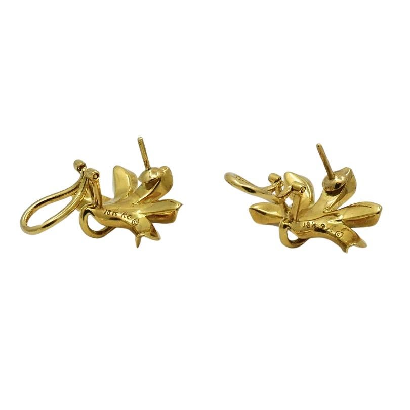 Conjunto Vintage Pendientes Lirio Oro 18k Colgante en venta 3