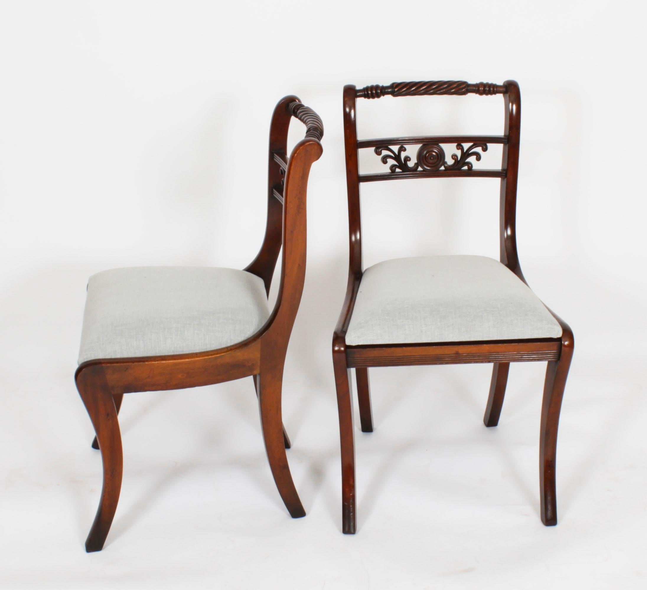 Vintage Set 20 English Regency Revival Rope Back Dining Chairs 20th C In Good Condition In London, GB