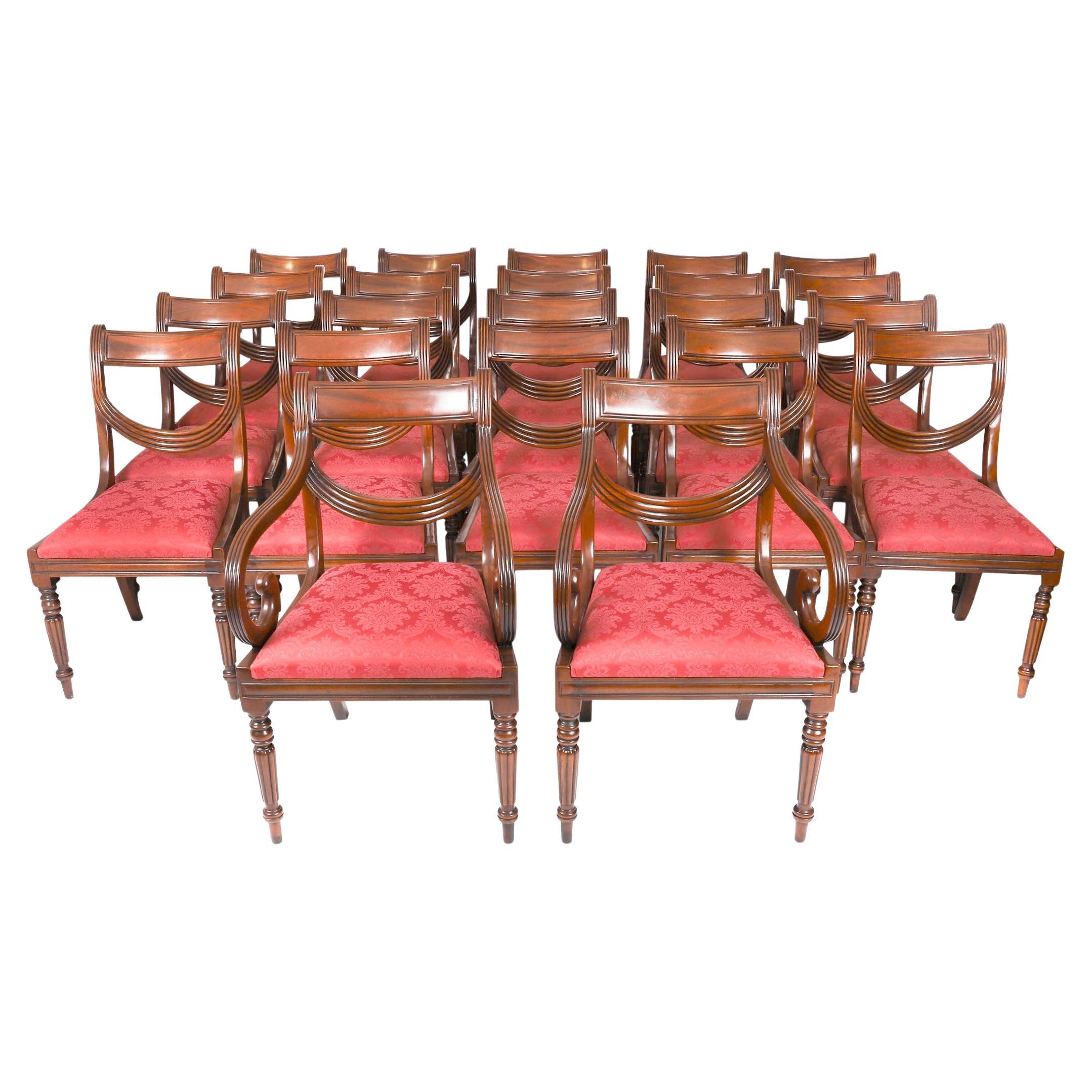 Vintage Set 22 Regency Revival Swag back Dining Chairs 20th Century